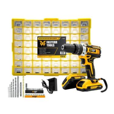 Imagem de Parafusadeira Furadeira De Impacto Profissional 21v com Gaveteiro Mult