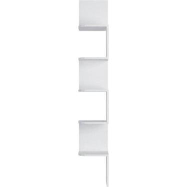 Imagem de Estante de Canto F002 em MDP 2,5CM Branco com Prateleiras para Até 5KG Multivisão