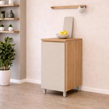 Imagem de Balcão 1 Porta Rainha 40cm 100% Mdf Marrom Greige