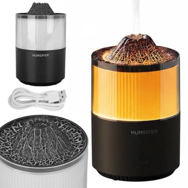 Imagem de Umidificador Luminaria Vulcao BSL3890 Aromatizador com Luz Decorativa Preto Leva Pra Ma...