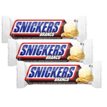Imagem de Kit 3 Chocolate Snickers Branco Mars 42g