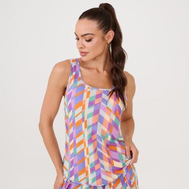 Imagem de Regata Decote Costas Estampa Poliamida Soft Donna Carioca-Feminino