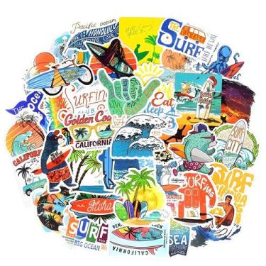 Imagem de Adesivos De Surf 50 PCS Adesivos Impermeáveis Para Carro, Skateboard, 