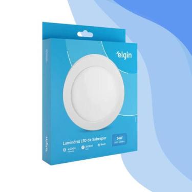 Imagem de Painel Led 24w Redondo De Sobrepor 6500k Branco Frio Elgin