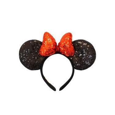 Imagem de Tiara laço vermelho orelhas minnie lantejoulas - disney