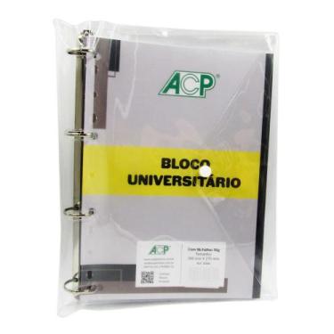 Imagem de Fichário Caderno Argolado A4 com Capa Acp + Bloco 96Fls Cor:Cristal, C