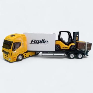 Imagem de Caminhão com Empilhadeira Iveco HI-WAY - Usual Brinquedos