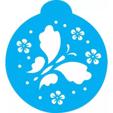 Imagem de Estencil 10x10 r borboletas flores ii opa826 - OPA Criando Arte