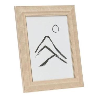 Imagem de Porta Retrato Decorativo Bege 15x20cm Em Poliestireno E Vidro - Casa H