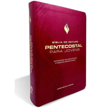 Imagem de Bíblia de estudo pentecostal para jovens média vinho - CPAD