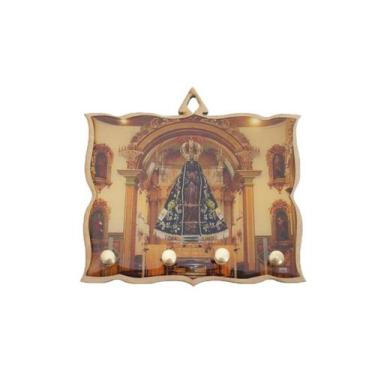 Imagem de Porta Chaves Basílica Aparecida Brilho - 11x15 cm - Santinhos do Brasi