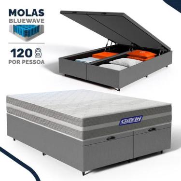 Imagem de Cama Box Baú com Colchão Gazin de Molas Ensacadas One Face Air Up Quee