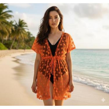 Imagem de Kimono saída de praia /piscina - Rafavi, Laranja, m