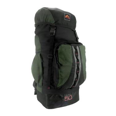 Imagem de Mochila Caminhada 50 Litros Verde Preto - Trilhas & Rumos, Verde, Pret