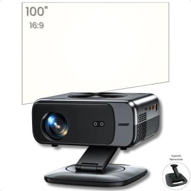 Imagem de Kit Projetor XIWBSY M05 800 ANSI Lumens Android 12 Bluetooth 5.3 Wifi 