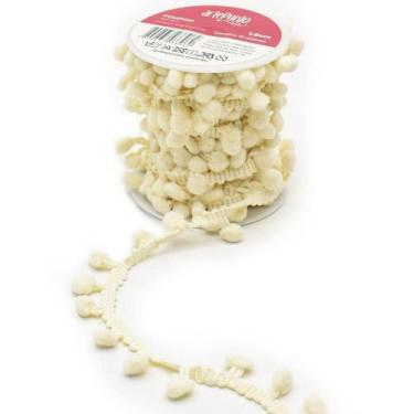 Imagem de Fita Pompom Grelot 1,6cm artePunto - 10 metros, 050 MARFIM