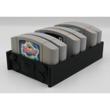 Imagem de Suporte para jogos Nintendo 64 N64 com armazenamento para 8 cartuchos 