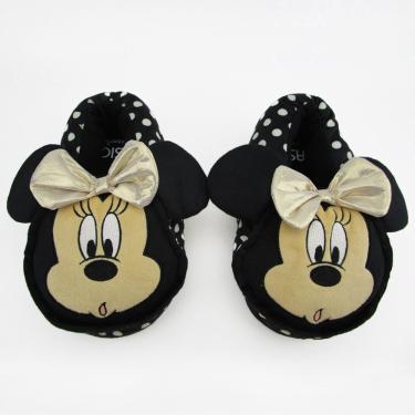 Imagem de Pantufa Minnie Fechada Preta Disney Nº 35/37
