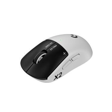 Imagem de Mouse Gamer Sem Fio Logitech G Pro X2 Superstrike Lightspeed com Cliques Táteis Personalizáveis, Branco e Preto