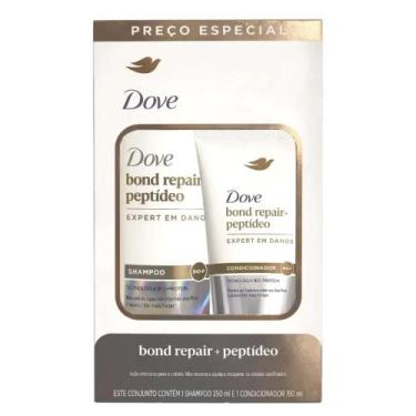 Imagem de Kit Shampoo 350ml e Condicionador 150ml Bond Repair + Peptídeo Dove