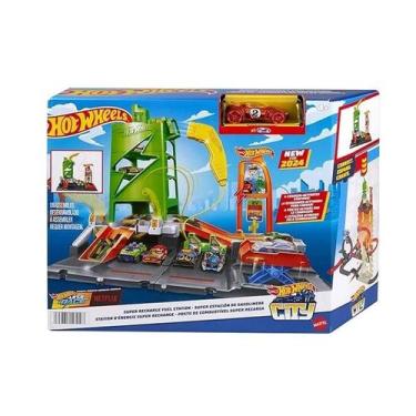 Imagem de Pista Hot Wheels Posto De Combustível Super Recarga Mattel - HTN79