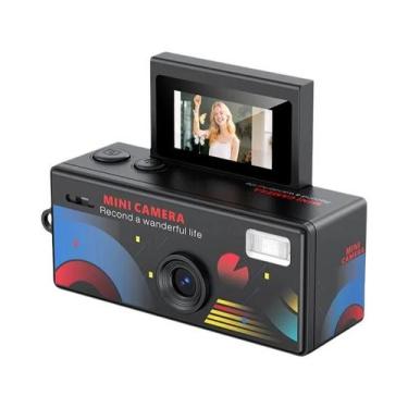 Imagem de 180 graus Câmera Digital Flip Screen Com Chaveiro, Mini Filmadora Retr