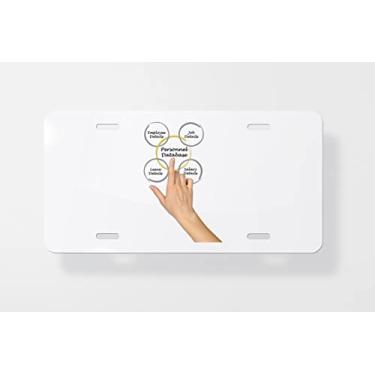 Imagem de Capa para placa de licença de banco de dados pessoal - Capa para placa de licença nova para carro - Capa de moldura para placa de carro 15 x 30 cm