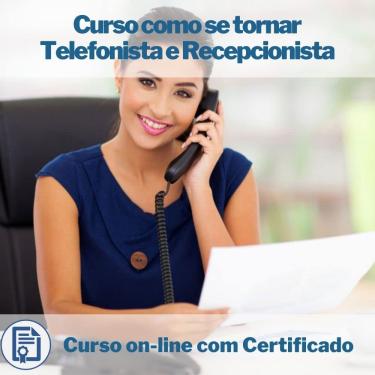 Imagem de Curso Online em videoaula como se tornar Telefonista e Recepcionista com Certificado