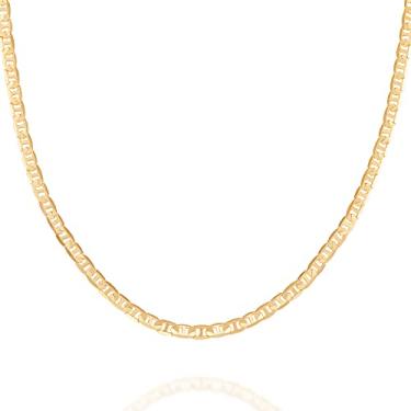 Imagem de Cordão Unissex Rommanel Banhado A Ouro Fio Elo Longo Diamantado 60 Cm 530614