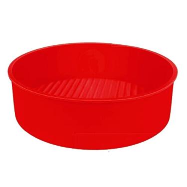 Imagem de Uny Home Forma Redonda Silicone Assadeira Bolo E Torta Antiaderente Não Gruda Vermelha Moderno