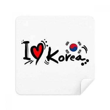 Imagem de I Love Korea Bandeira da Palavra Love Heart Illustration Glasses Pano Limpador de Tela Tecido de Camurça Pacote com 2