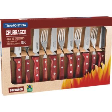 Imagem de Jogo Talheres Churrasco Jumbo Polywood 12 Peças Tramontina