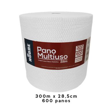 Imagem de Pano multiuso SLIM 28cmx300m picotado NOBRE branco