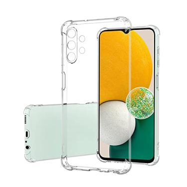 Imagem de Hemjad Capa compatível com Samsung Galaxy A13 4G LTE Slim Soft TPU à prova de choque anti-arranhões Capa para telefone com proteção de câmera reforçada (clara)