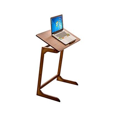 Imagem de Mesa de computador Mesa de escrita de laptop móvel mesa simples mesa de cabeceira mesa com tabela de estudo de trabalho ajustável da inclinação da aleta, 2 cores Mesa de trabalho para home office