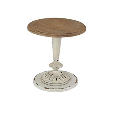 Imagem de Mesa de canto da mesa lateral mesa lateral redonda simples mesa lateral retrô mesa de canto de madeira criativa pequena mesa de chá varanda sala de estar quarto mesa de chá mesa de centro (cor: a)