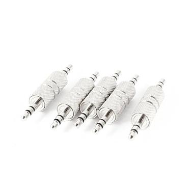 Imagem de VizGiz Pacote com 5 1/8 3,5 mm acoplador macho para macho acoplador adaptador de áudio estéreo fone de ouvido plugue reto conversor de conector M/M para receptor Bluetooth AUX PC Laptop MP3 Player extensão de carro
