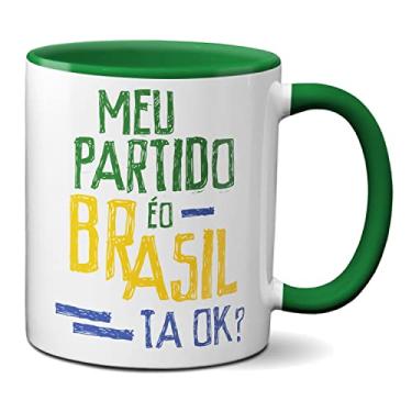 Imagem de Caneca Meu Partido É O Brasil Tá OK? Bolsonaro Presidente (Verde)