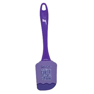 Imagem de Espátula Em Silicone Decorada Com Cabo em Acrilico 25cm (Roxo)
