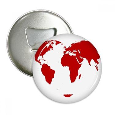Imagem de Mapa do mundo vermelho coração abridor de garrafas de dia dos namorados ímã de geladeira emblema multifuncional