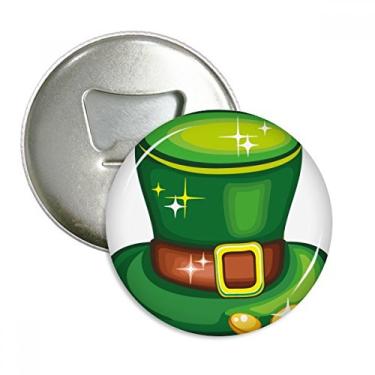 Imagem de Shine Green Hat Ireland St Patrick's Day abridor de garrafas ímã de geladeira emblema multifuncional