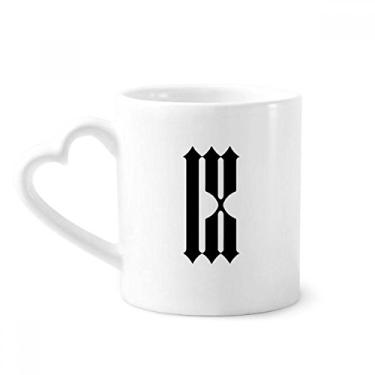 Imagem de Números romanos Nine In Black Silhueta Caneca Café Cerâmica Copos Copo Coração Vidro
