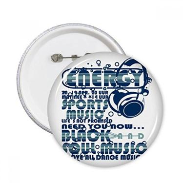 Imagem de Acessórios de decoração com emblema de botão redondo com sons de vitalidade musical energética Sports 5 peças