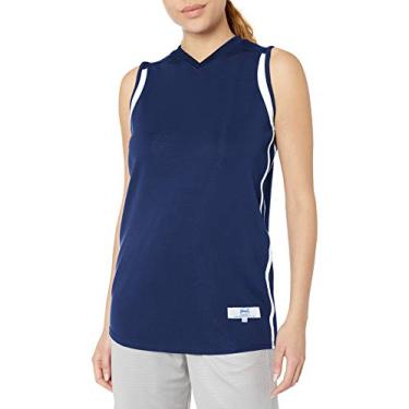 Imagem de Camiseta feminina de basquete Intensity de malha plana com cano baixo, Navy/White, XX-Large