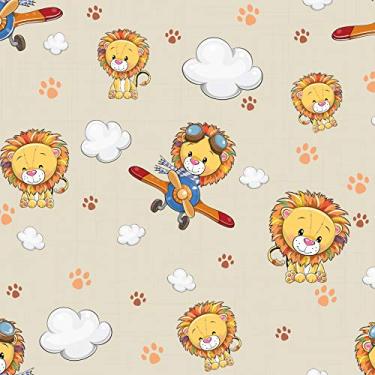 Imagem de Papel de Parede Leão Baby Para Quarto Infantil 57x270cm