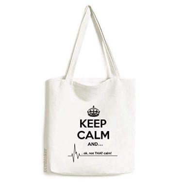 Imagem de Bolsa tiracolo preta divertida com citação Keep Calm bolsa de compras casual
