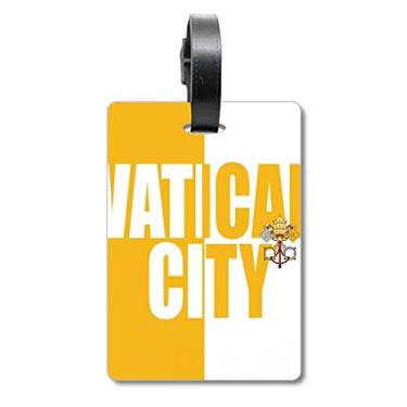 Imagem de Etiqueta de mala com nome da bandeira da cidade do Vaticano, etiqueta de bagagem, etiqueta para guardar cartão