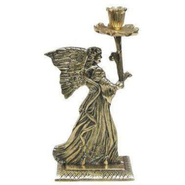 Imagem de Castiçal Anjo 1 Vela Bronze Presentes Igrejas Religião Cultos - Wilmil