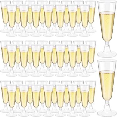 Imagem de LZbeove Taças de champanhe de plástico taças de champanhe copos de suco 5 onças taças de champanhe taças de vinho de plástico para brindar de casamento taças de coquetel de cristal festa (24)
