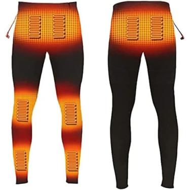 Imagem de Calças Térmicas Masculinas, Calças Aquecidas Elétricas, Carregamento USB De Temperatura, Calças Térmicas Aquecíveis Para Homens, Caminhadas Ao Ar Livre, Caça, Motocicleta, Acampamento,Preto,3GG,Hi